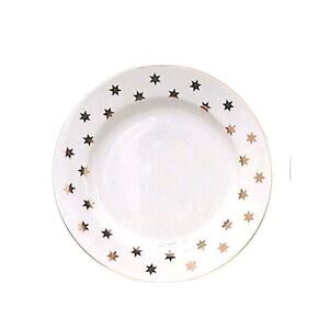 1992 American Atelier Party Time Gold Stars 8" Lunch Salad Plate White China